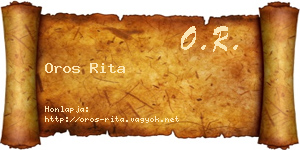 Oros Rita névjegykártya